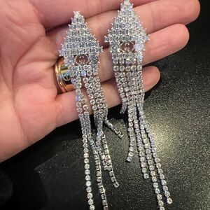 Gucci Silver Crystal Dangle Earrings